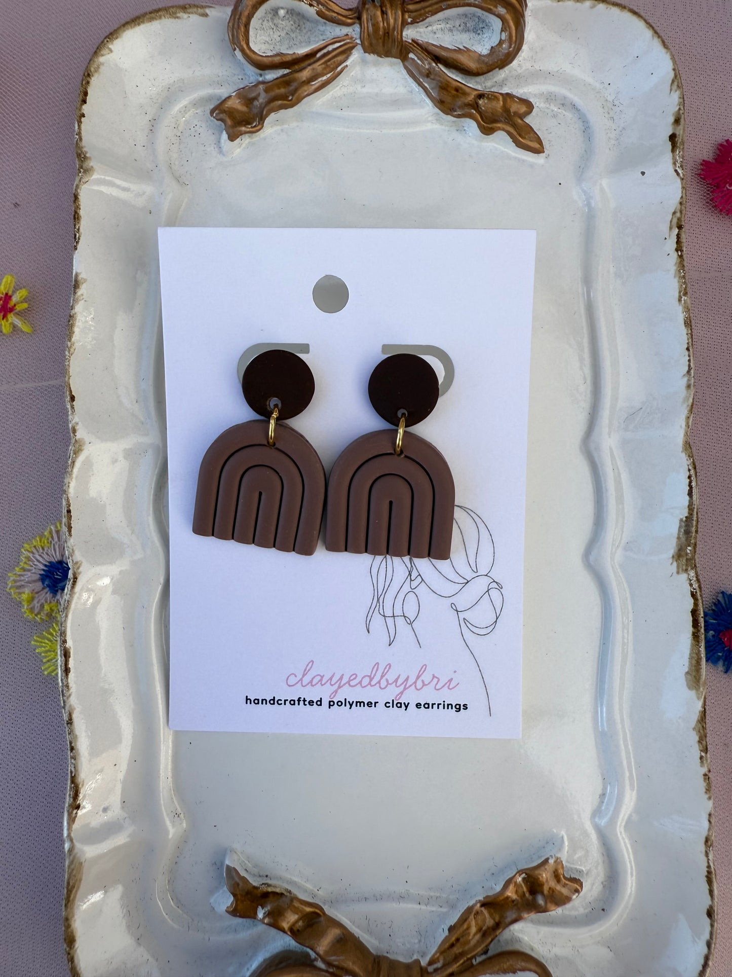 Small Brown Arch Dangles