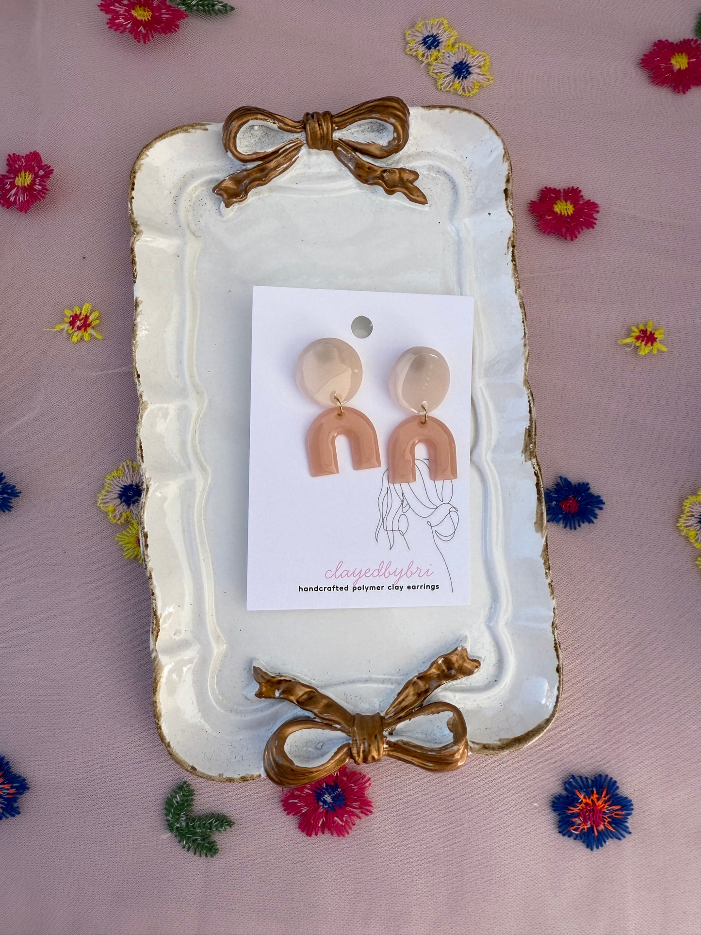 Peach and Coral Dangles