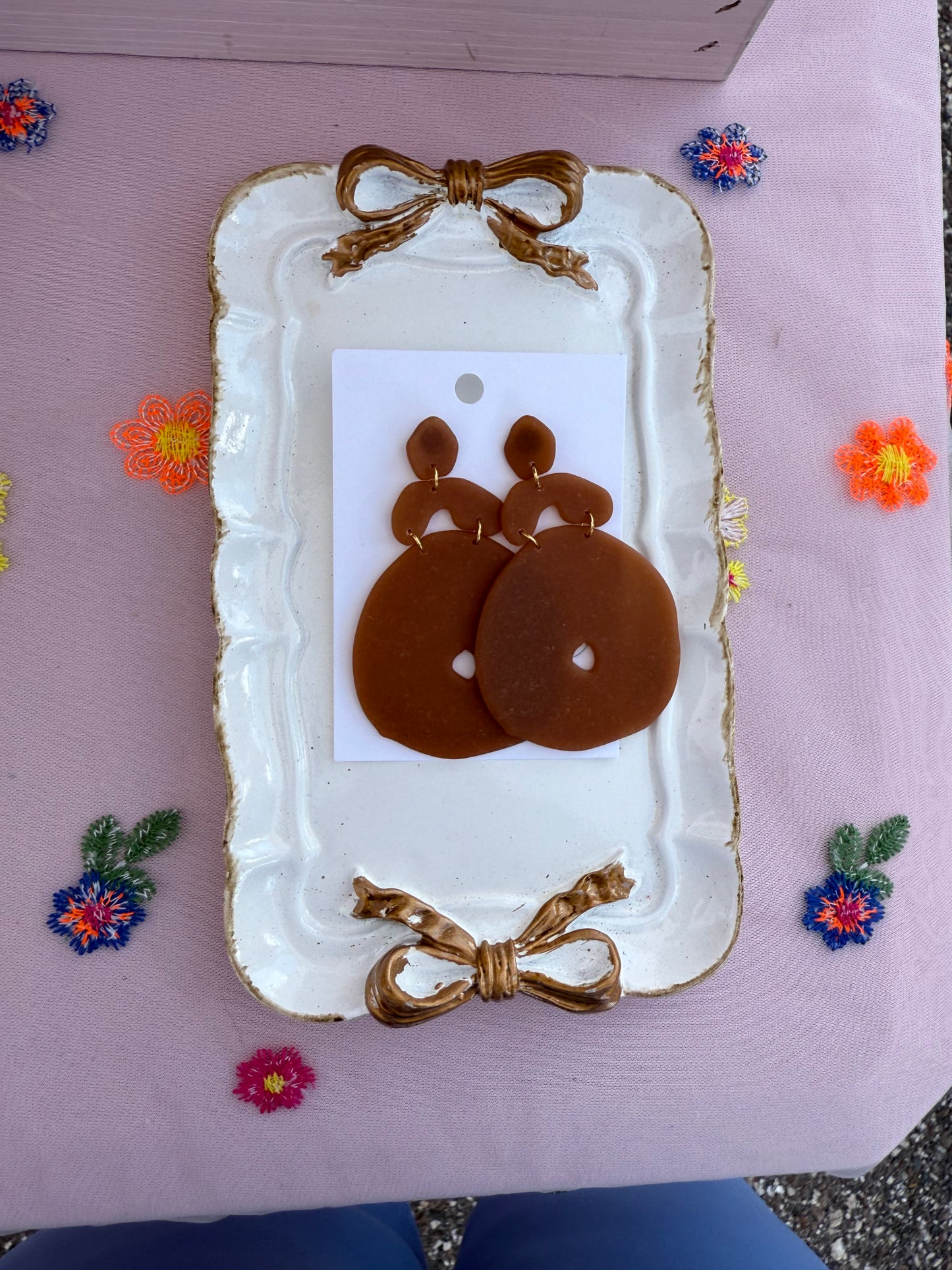 Large Brown Round Dangles