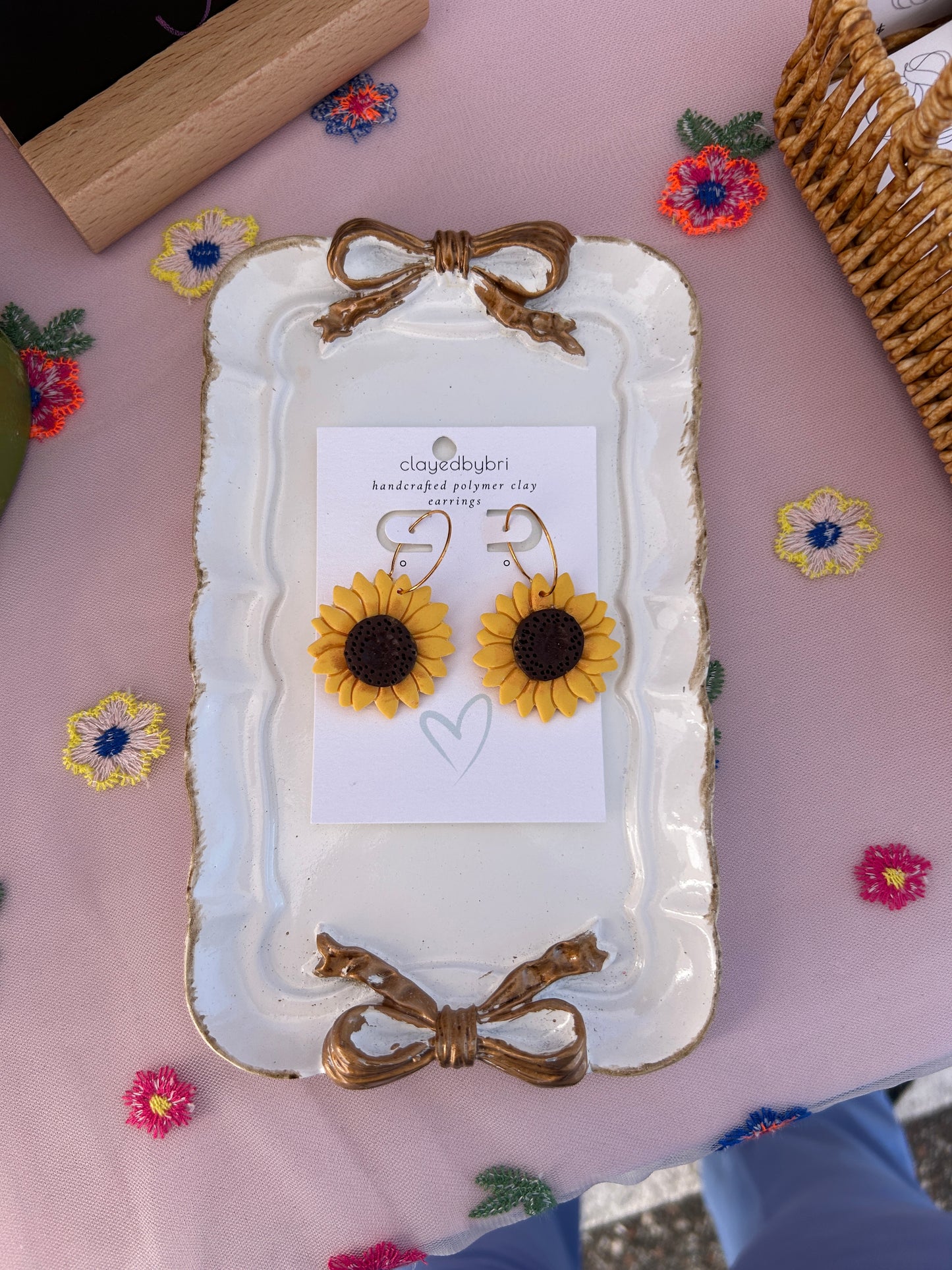 Sunflower Hoop Earrings