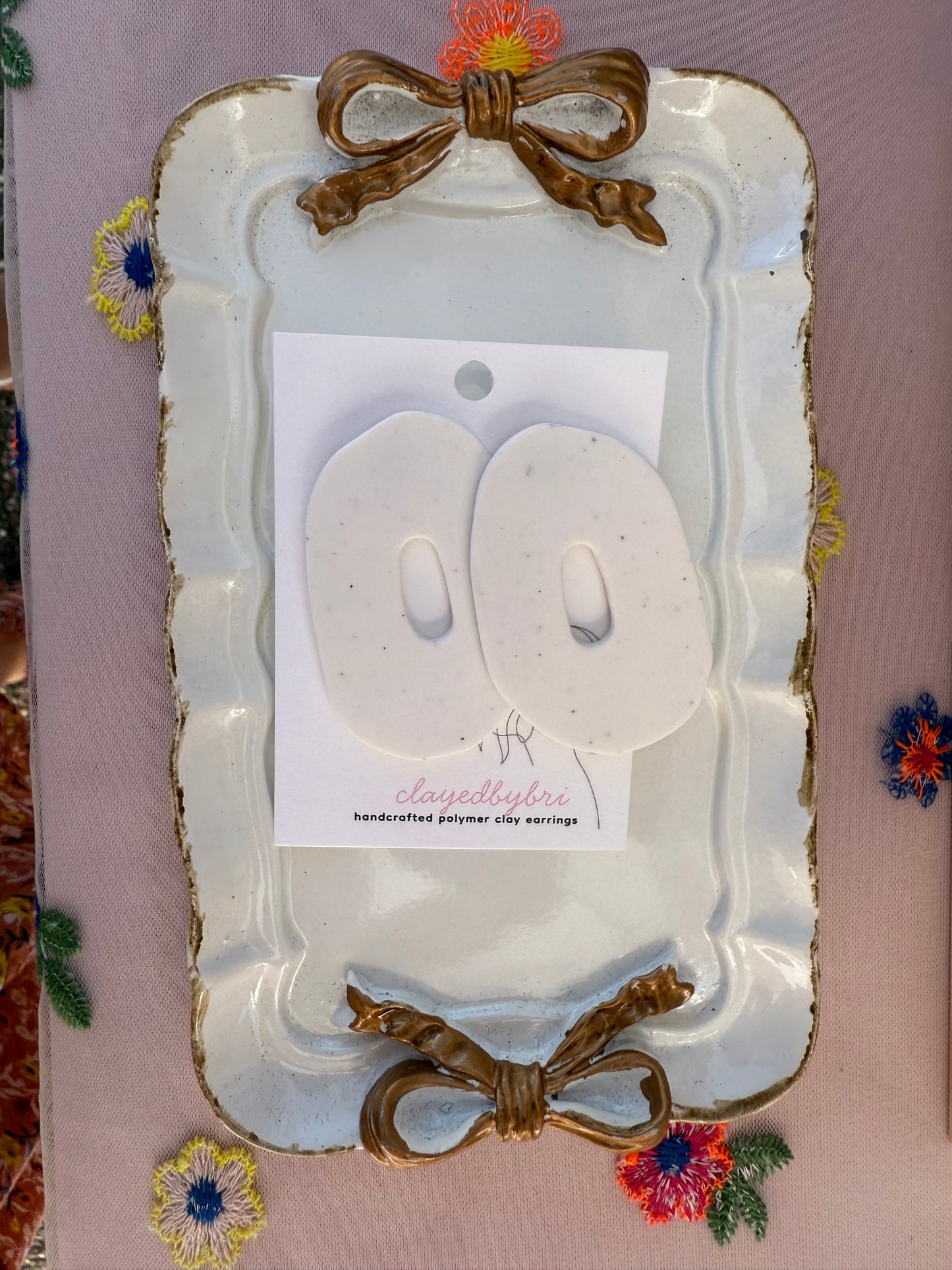 Yellow Funky Oval Shaped Earrings