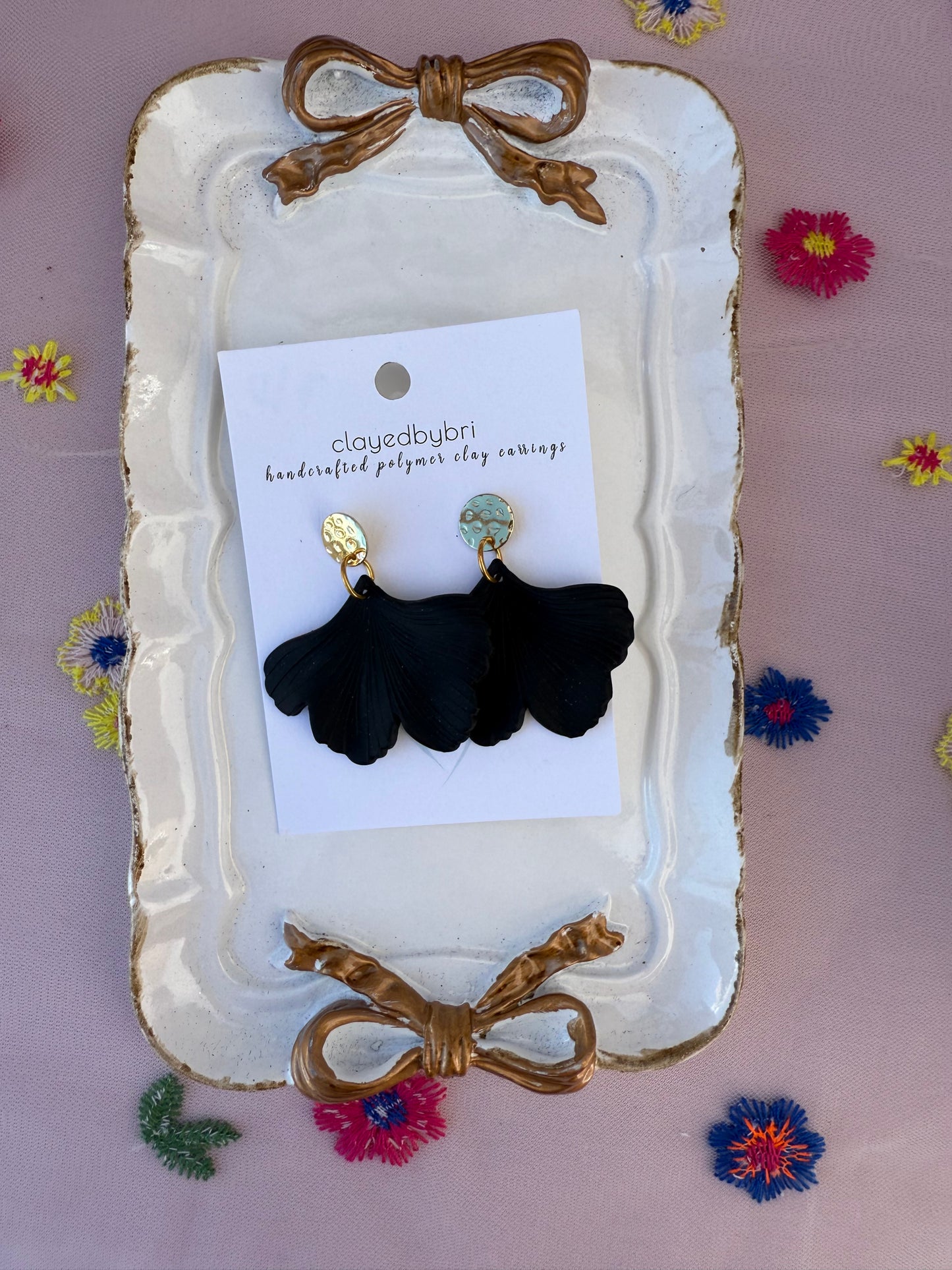 Black & Gold Acrylic Earrings