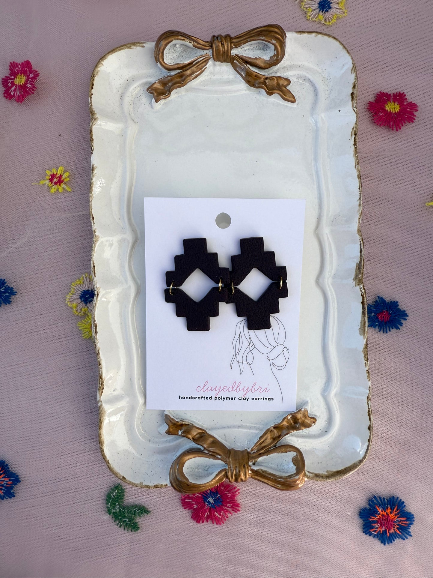 Dark Purple Aztec Dangles