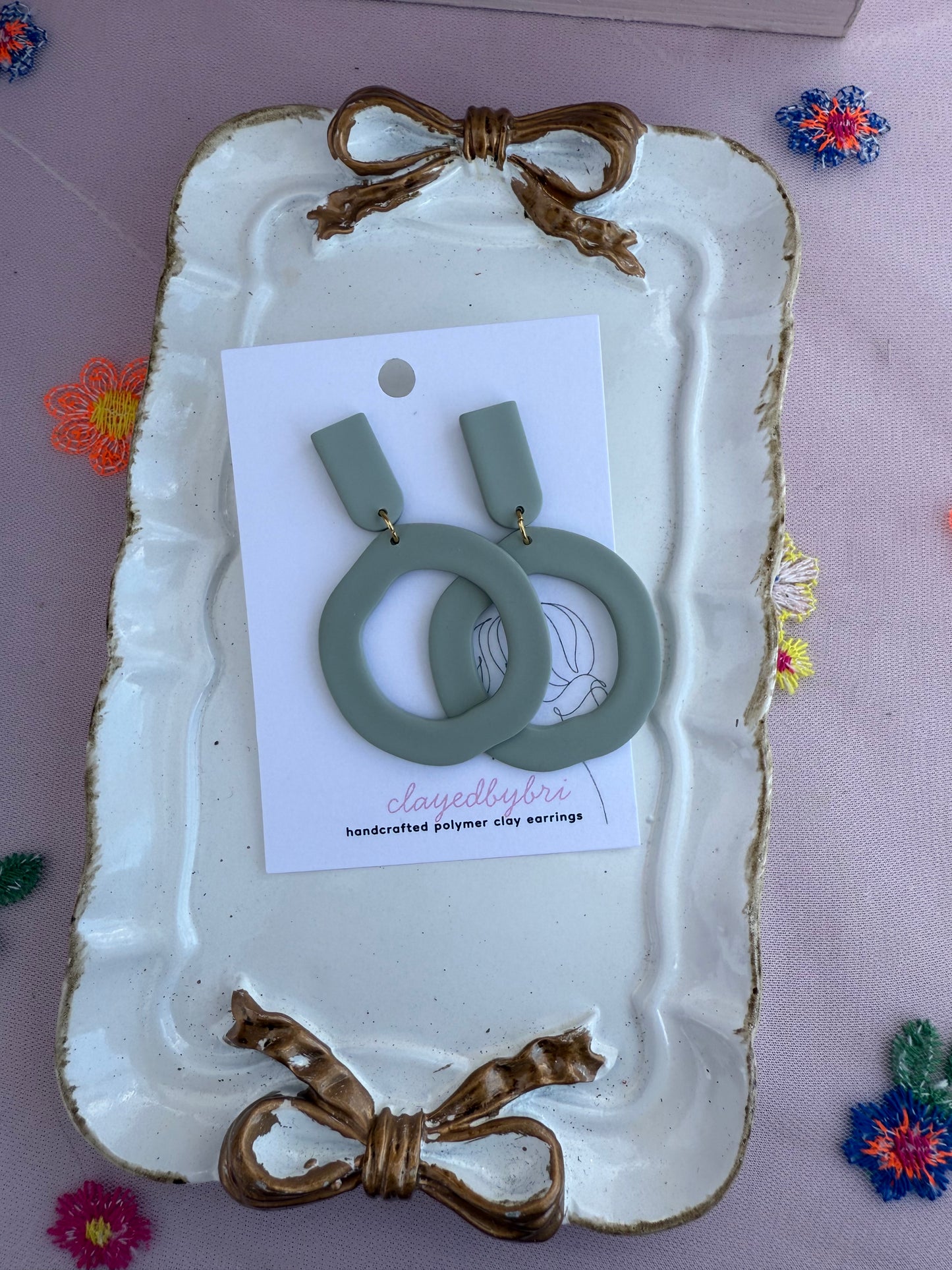 Light Green Round Dangles