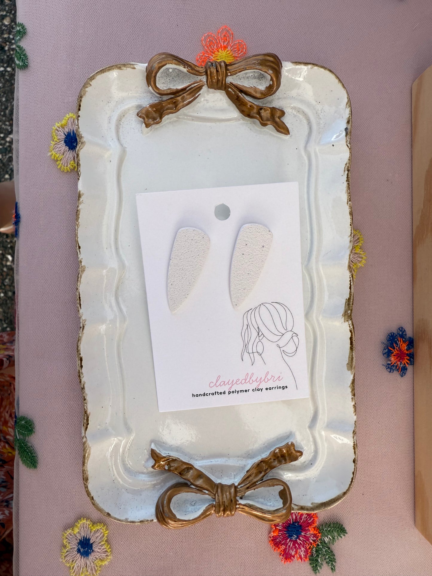 White Dagger Shaped Earrings