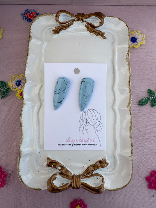 Light Blue Dagger Shaped Earrings