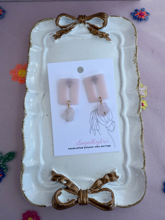 Light Pink Dangles with Crystal