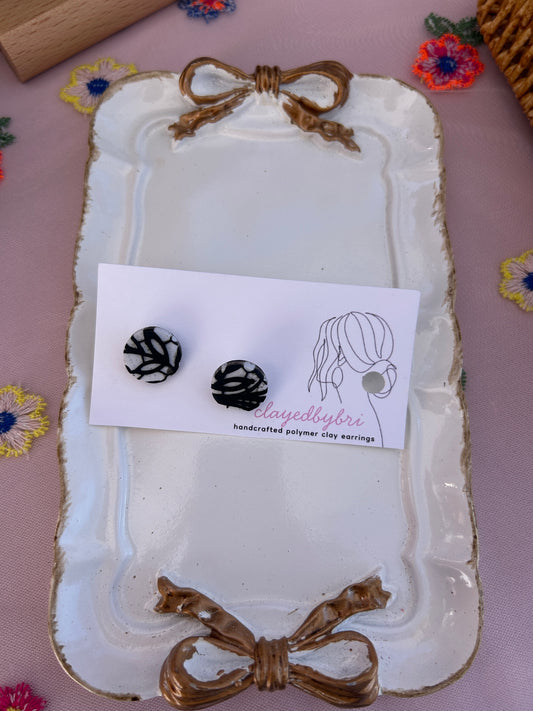 White & Black Lace Studs