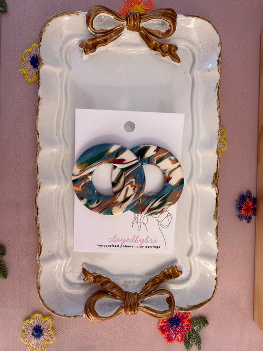 Multi Colored Round Earrings