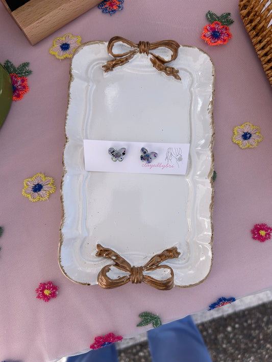 Butterfly Glitter Resin Studs