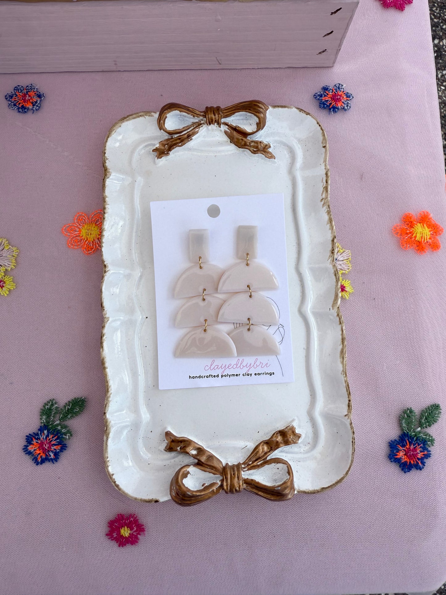 Off White Glossy Dangles