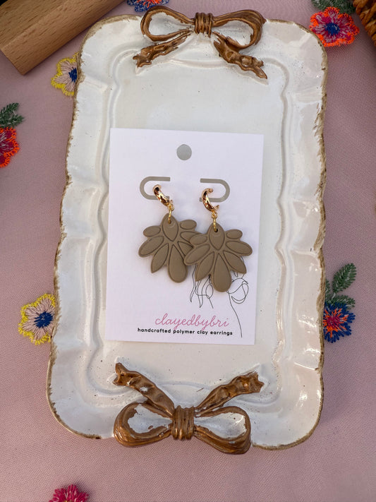 Brown Floral Dangles