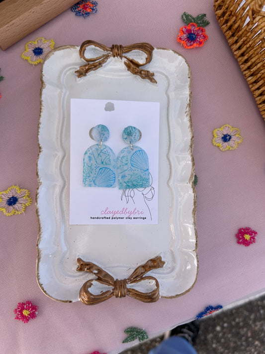 Sea Patterned Dangle Earrings