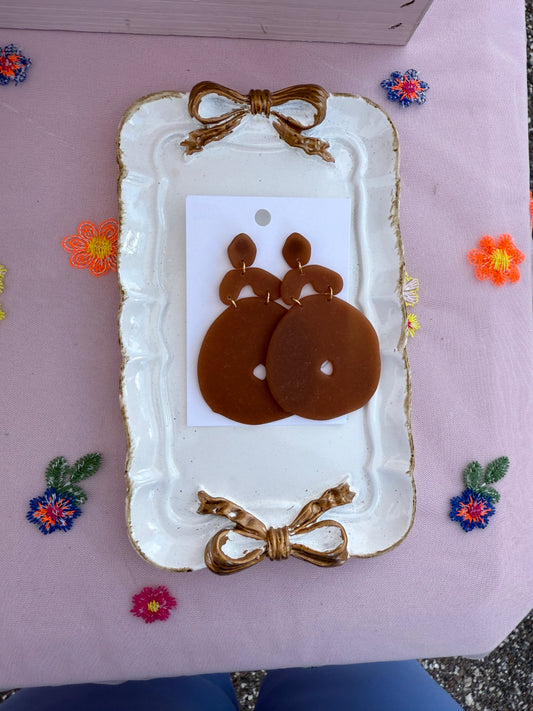 Large Brown Round Dangles