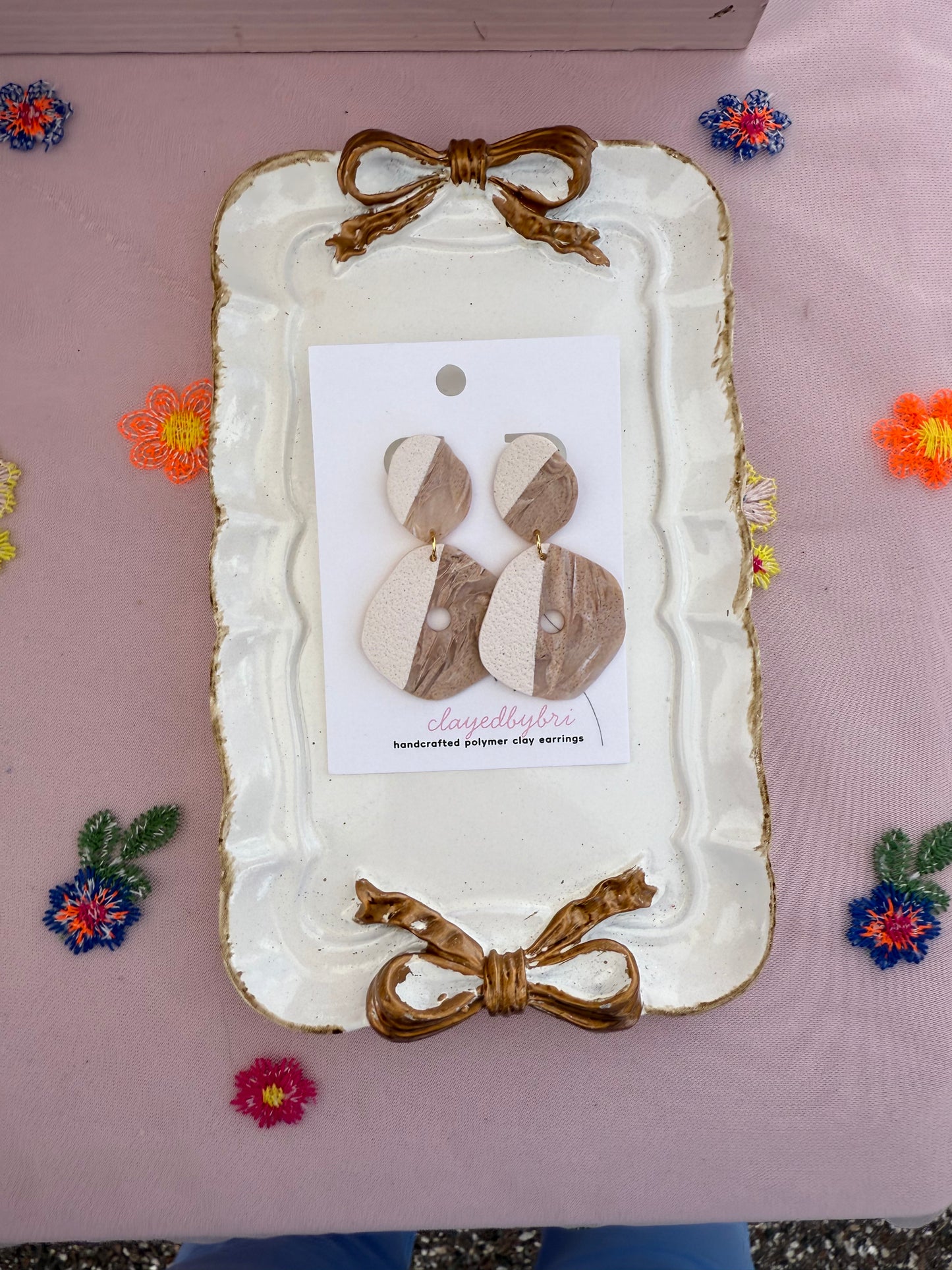 Beige / Tan Marbled Dangles