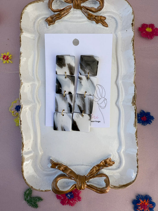 Black and White Marbled Dangles