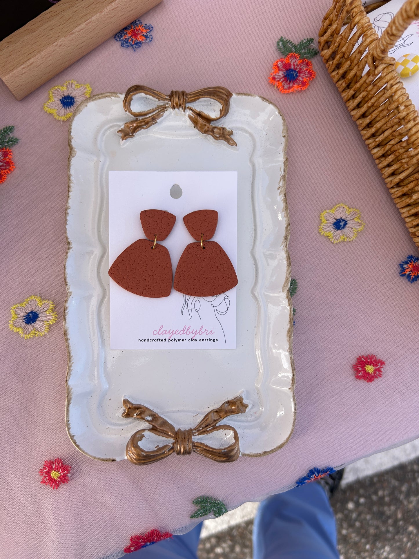 Reddish-Brown Dangle Earrings