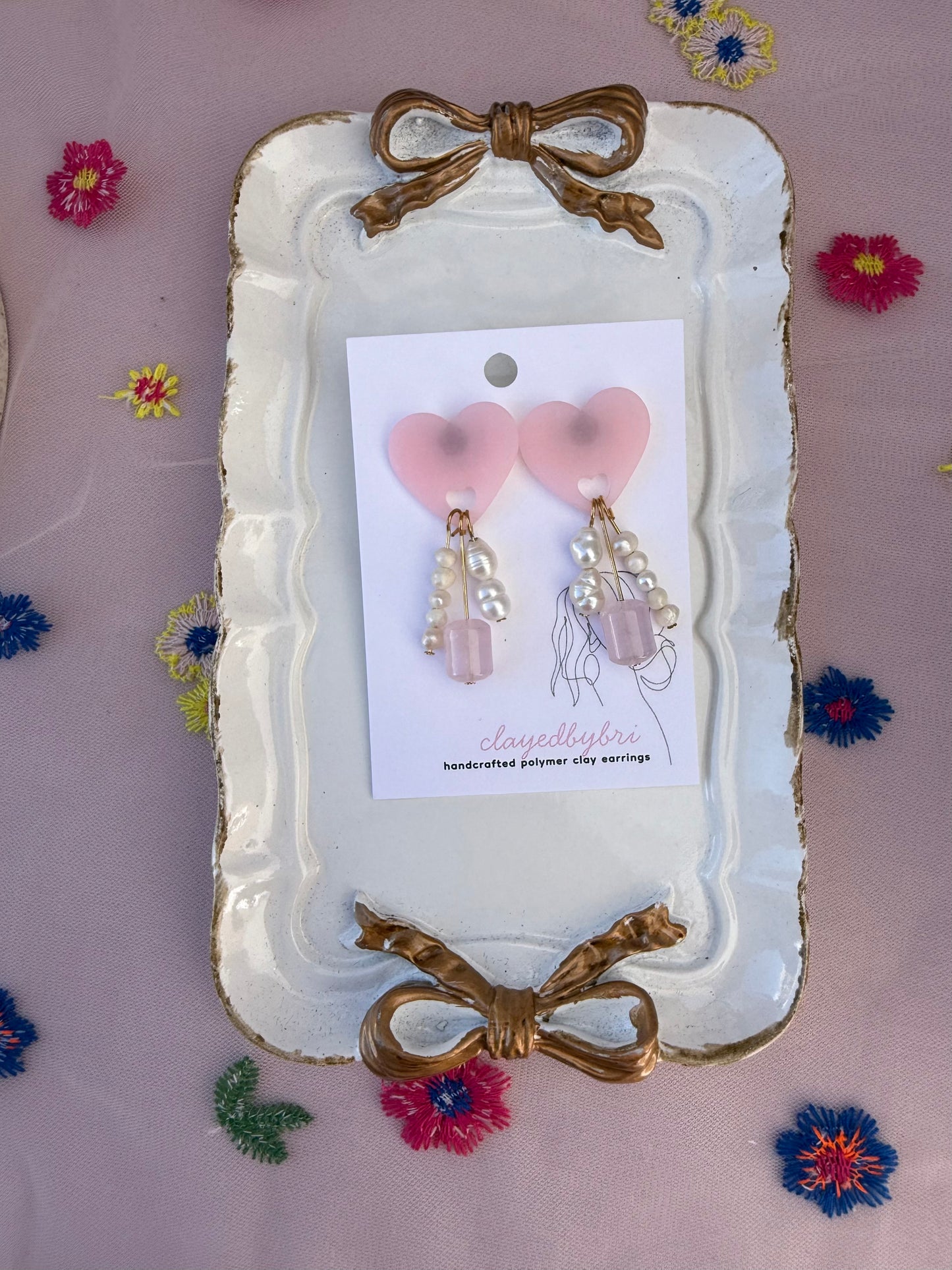 Pink Hot Air Balloon Themed Beaded Dangles