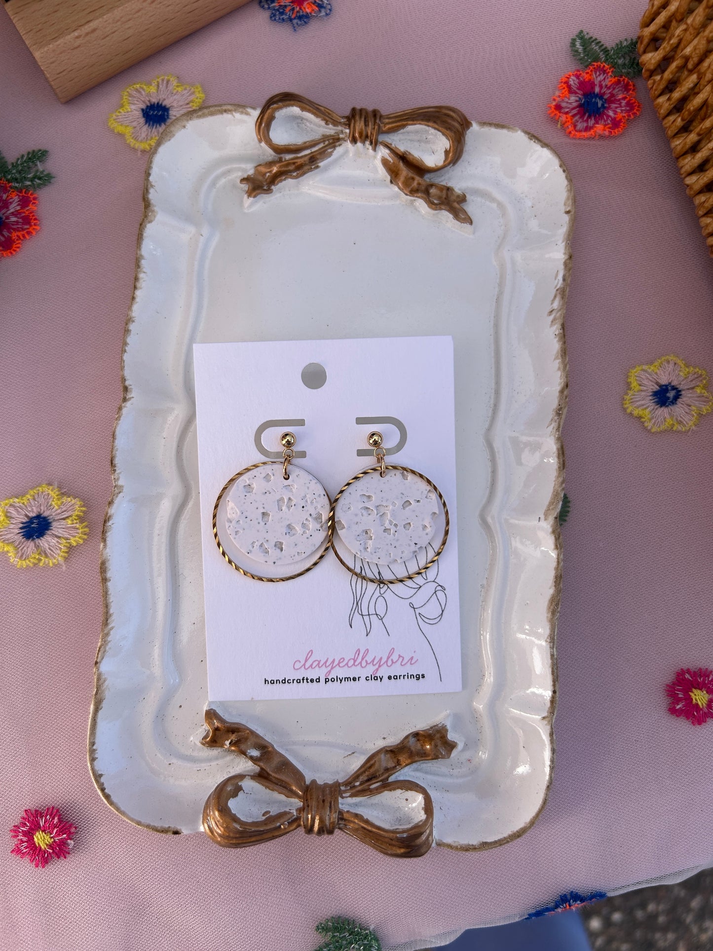 White & Gold Dangles