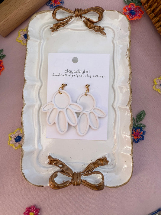 White Floral Dangles