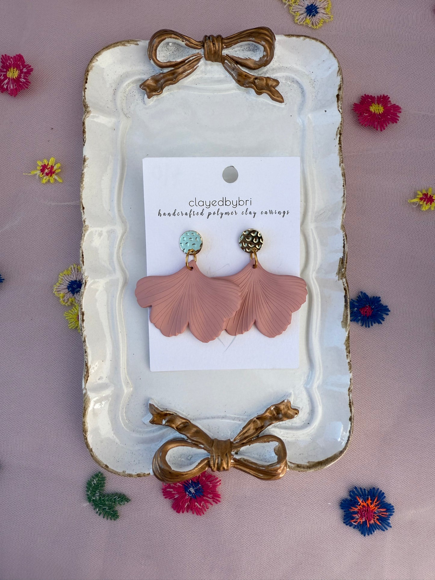 Pink and Gold Acrylic Dangles