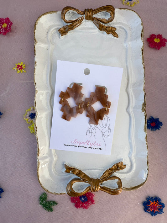 Brown Marbled Aztec Dangles