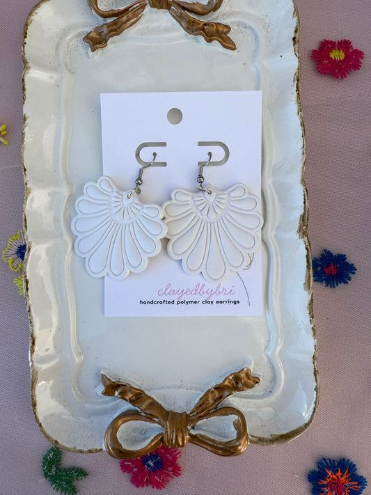 White Floral Dangles