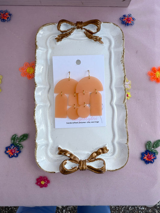 Funky Coral Colored Earrings