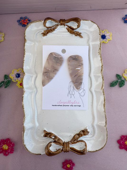 Tan Dagger Shaped Earrings